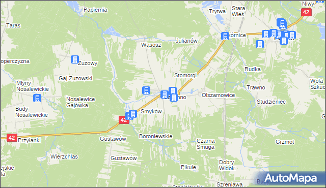 mapa Czermno gmina Fałków, Czermno gmina Fałków na mapie Targeo