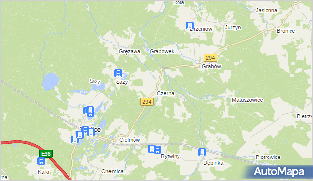 mapa Czerna gmina Tuplice, Czerna gmina Tuplice na mapie Targeo
