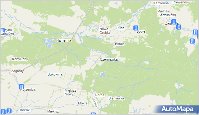 mapa Czerniawka, Czerniawka na mapie Targeo