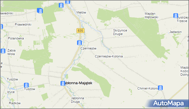 mapa Czerniejów-Kolonia, Czerniejów-Kolonia na mapie Targeo