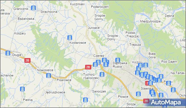 mapa Czerteż, Czerteż na mapie Targeo