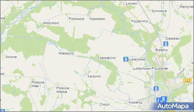 mapa Czerwięcino, Czerwięcino na mapie Targeo