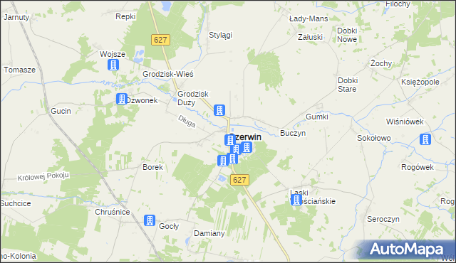 mapa Czerwin, Czerwin na mapie Targeo