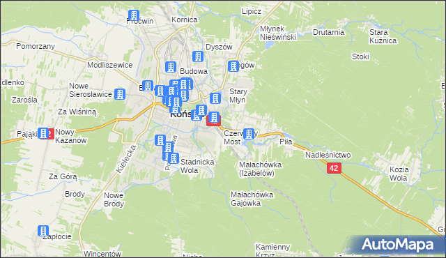 mapa Czerwony Most, Czerwony Most na mapie Targeo