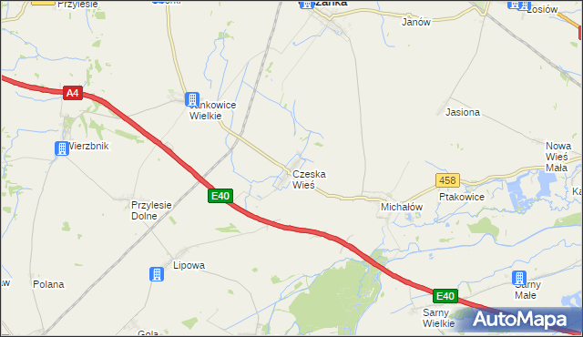 mapa Czeska Wieś, Czeska Wieś na mapie Targeo