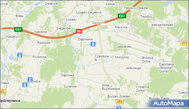 mapa Czestków B, Czestków B na mapie Targeo