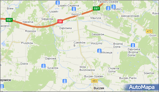 mapa Czestków F, Czestków F na mapie Targeo