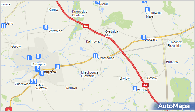 mapa Częstocice, Częstocice na mapie Targeo