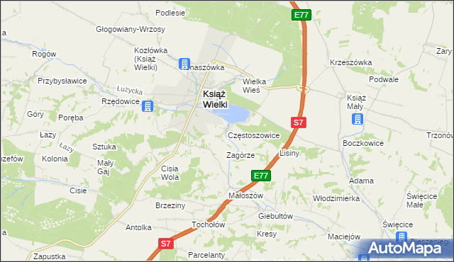 mapa Częstoszowice, Częstoszowice na mapie Targeo