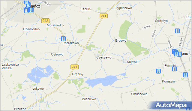 mapa Czeszewo gmina Gołańcz, Czeszewo gmina Gołańcz na mapie Targeo