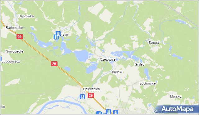 mapa Czetowice, Czetowice na mapie Targeo