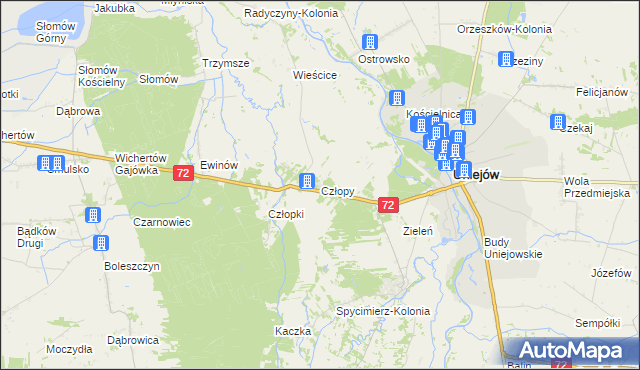 mapa Człopy, Człopy na mapie Targeo