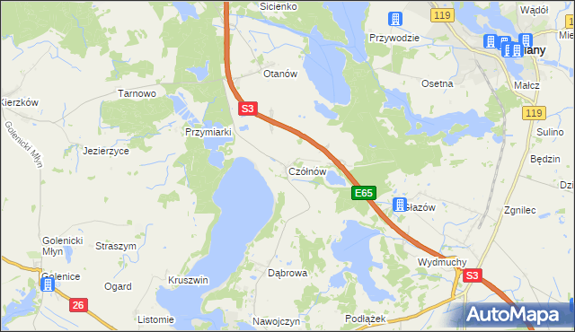 mapa Czółnów, Czółnów na mapie Targeo