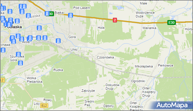 mapa Czosnówka, Czosnówka na mapie Targeo