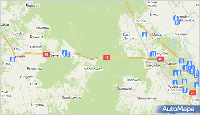 mapa Cztery Kopce, Cztery Kopce na mapie Targeo