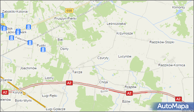 mapa Czuryły, Czuryły na mapie Targeo