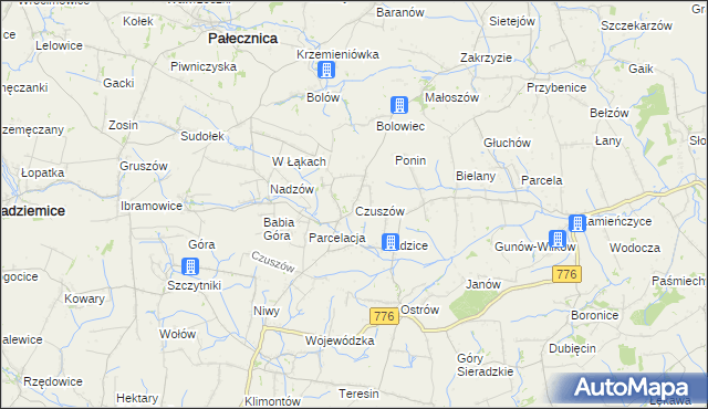 mapa Czuszów, Czuszów na mapie Targeo