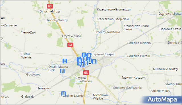 mapa Czyżew-Chrapki, Czyżew-Chrapki na mapie Targeo