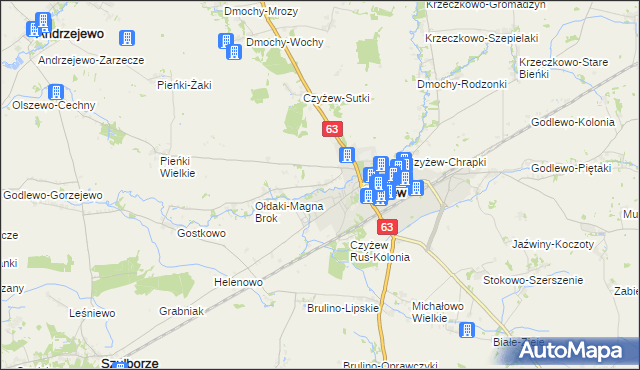 mapa Czyżew Ruś-Wieś, Czyżew Ruś-Wieś na mapie Targeo