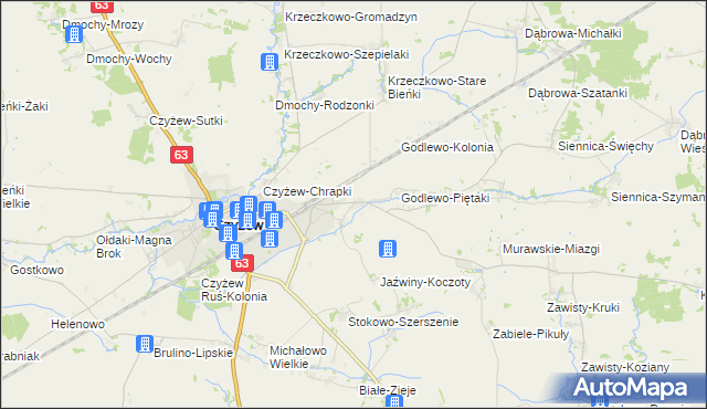 mapa Czyżew-Siedliska, Czyżew-Siedliska na mapie Targeo