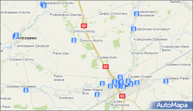 mapa Czyżew-Sutki, Czyżew-Sutki na mapie Targeo