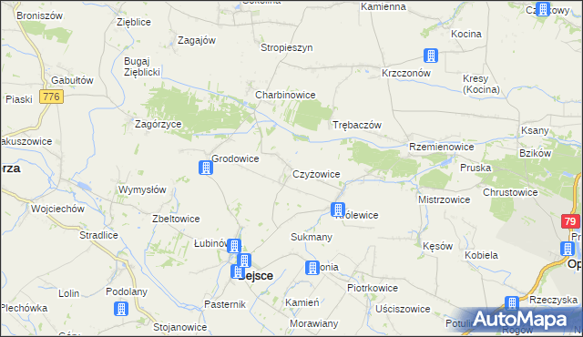 mapa Czyżowice gmina Bejsce, Czyżowice gmina Bejsce na mapie Targeo