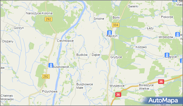 mapa Dąbie gmina Wińsko, Dąbie gmina Wińsko na mapie Targeo
