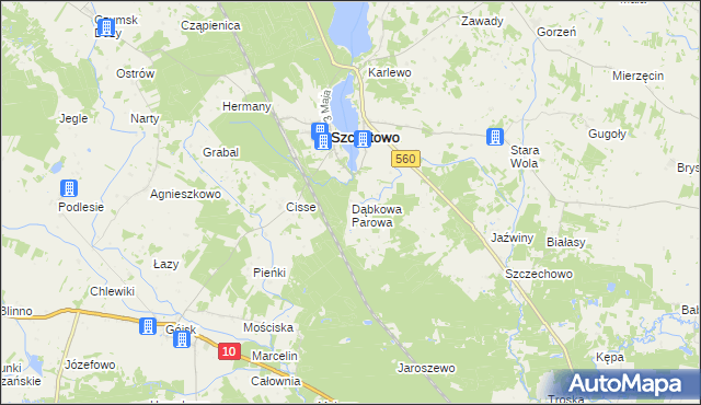 mapa Dąbkowa Parowa, Dąbkowa Parowa na mapie Targeo