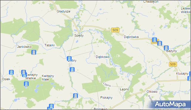 mapa Dąbkowo, Dąbkowo na mapie Targeo