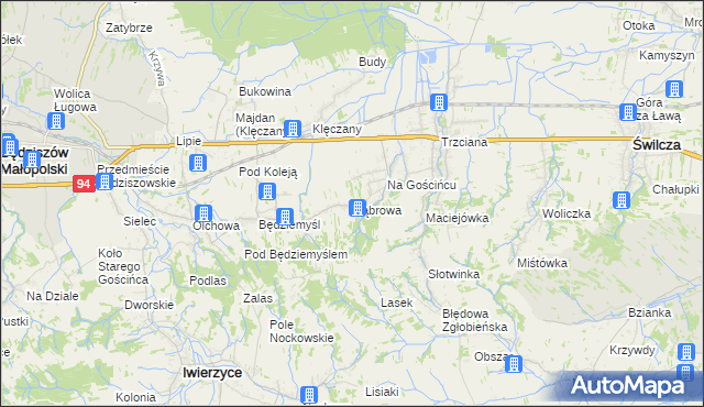 mapa Dąbrowa gmina Świlcza, Dąbrowa gmina Świlcza na mapie Targeo