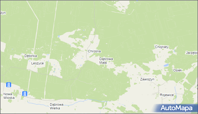 mapa Dąbrowa Mała, Dąbrowa Mała na mapie Targeo