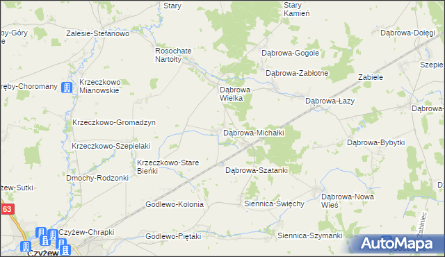 mapa Dąbrowa-Michałki, Dąbrowa-Michałki na mapie Targeo