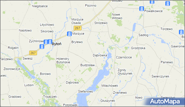 mapa Dąbrówka gmina Bytoń, Dąbrówka gmina Bytoń na mapie Targeo