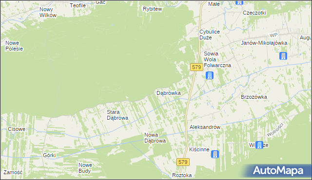 mapa Dąbrówka gmina Czosnów, Dąbrówka gmina Czosnów na mapie Targeo