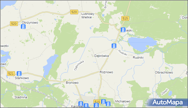 mapa Dąbrówka gmina Susz, Dąbrówka gmina Susz na mapie Targeo