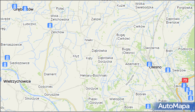 mapa Dąbrówka Gorzycka, Dąbrówka Gorzycka na mapie Targeo