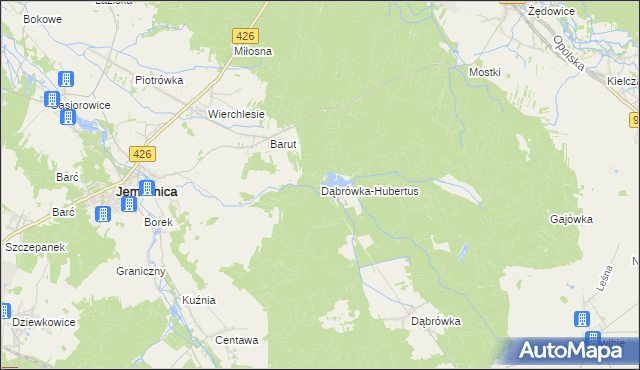 mapa Dąbrówka-Hubertus, Dąbrówka-Hubertus na mapie Targeo