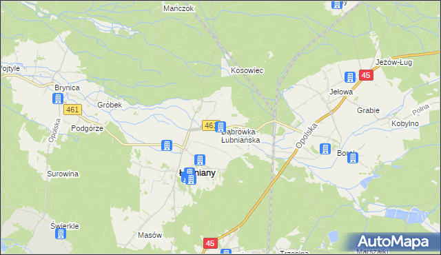 mapa Dąbrówka Łubniańska, Dąbrówka Łubniańska na mapie Targeo