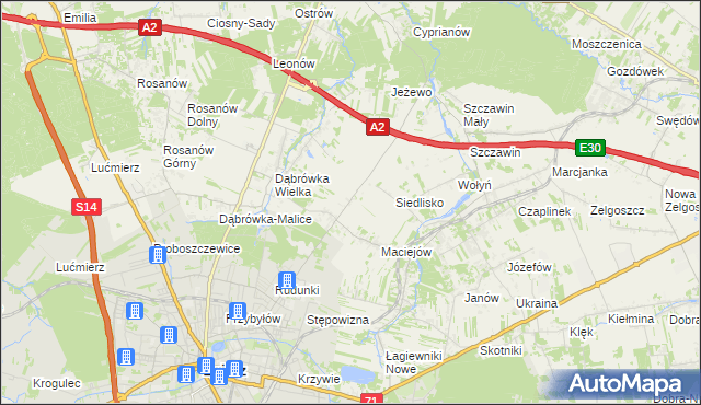 mapa Dąbrówka-Marianka, Dąbrówka-Marianka na mapie Targeo
