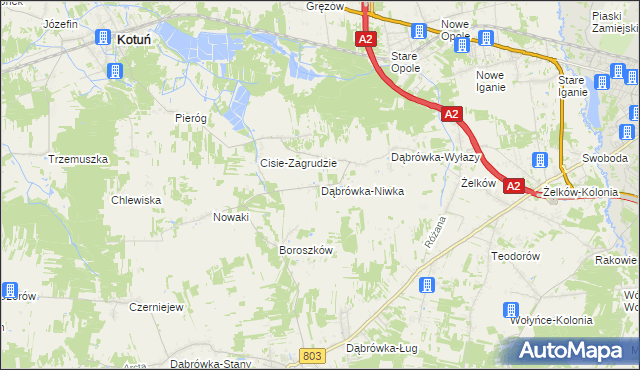 mapa Dąbrówka-Niwka, Dąbrówka-Niwka na mapie Targeo