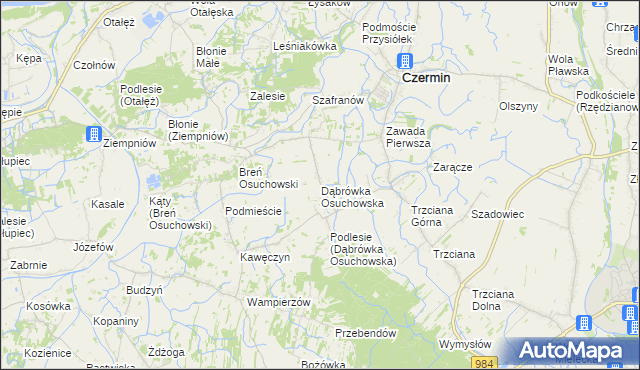 mapa Dąbrówka Osuchowska, Dąbrówka Osuchowska na mapie Targeo