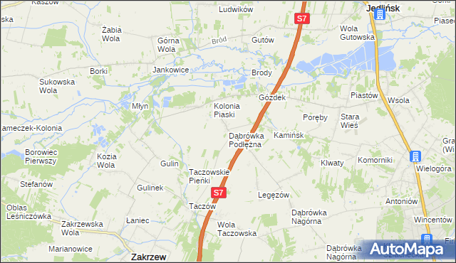 mapa Dąbrówka Podłężna, Dąbrówka Podłężna na mapie Targeo