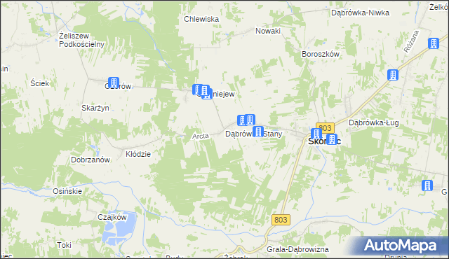 mapa Dąbrówka-Stany, Dąbrówka-Stany na mapie Targeo