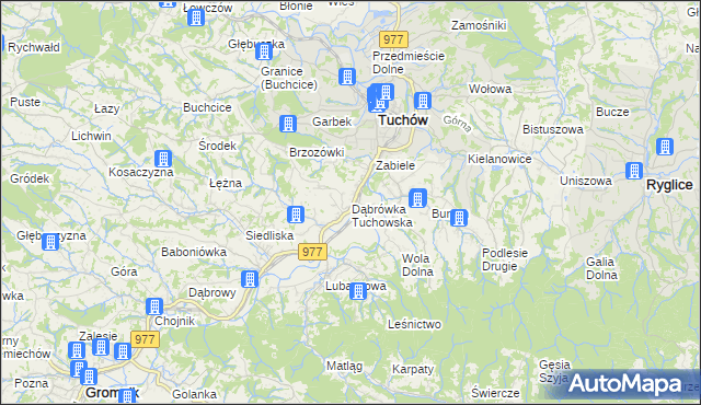 mapa Dąbrówka Tuchowska, Dąbrówka Tuchowska na mapie Targeo