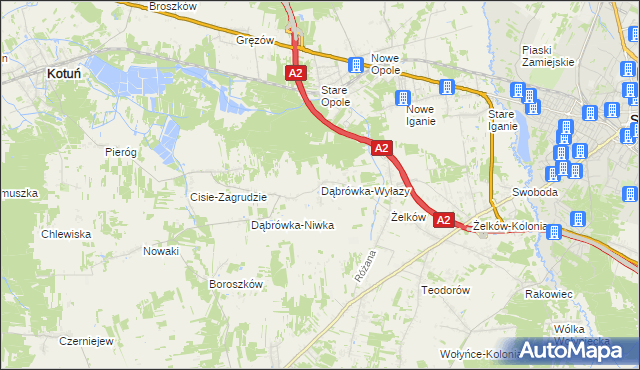 mapa Dąbrówka-Wyłazy, Dąbrówka-Wyłazy na mapie Targeo