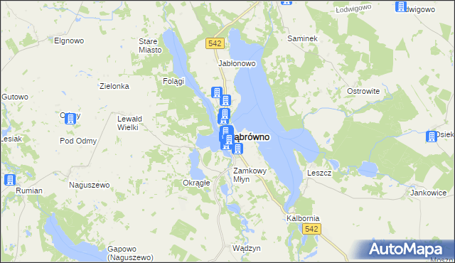 mapa Dąbrówno powiat ostródzki, Dąbrówno powiat ostródzki na mapie Targeo