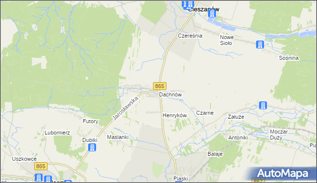 mapa Dachnów, Dachnów na mapie Targeo