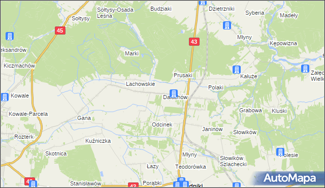 mapa Dalachów, Dalachów na mapie Targeo