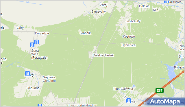 mapa Dalekie-Tartak, Dalekie-Tartak na mapie Targeo