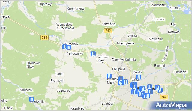 mapa Danków Duży, Danków Duży na mapie Targeo